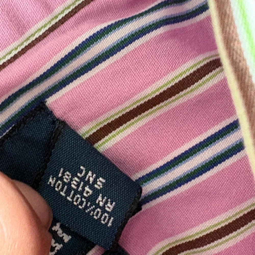 Polo Ralph Lauren Regent Classic Fit Men Pink Striped Cotton Dress Shirt 17.5 34